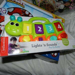 Infantino Baby Learning Fun Lights 'n Sounds Pop Up Buddy Toy BNIB🆕⌚📦🏃💨🚚